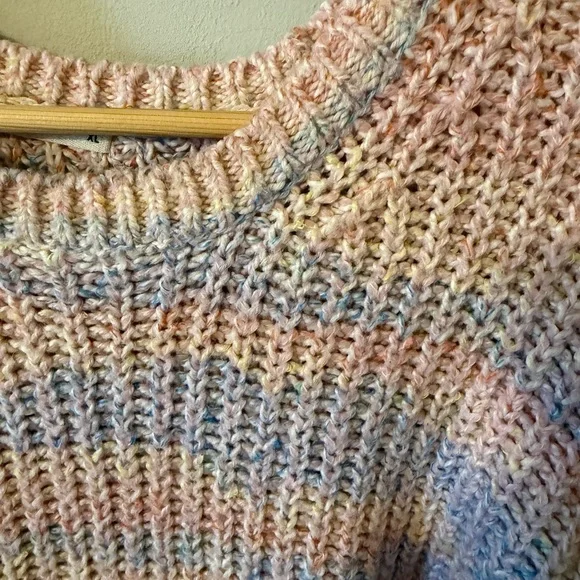 Marine Layer Quinn Crewneck Oversized Sweater Pastel Rainbow XL - Picture 4 of 9